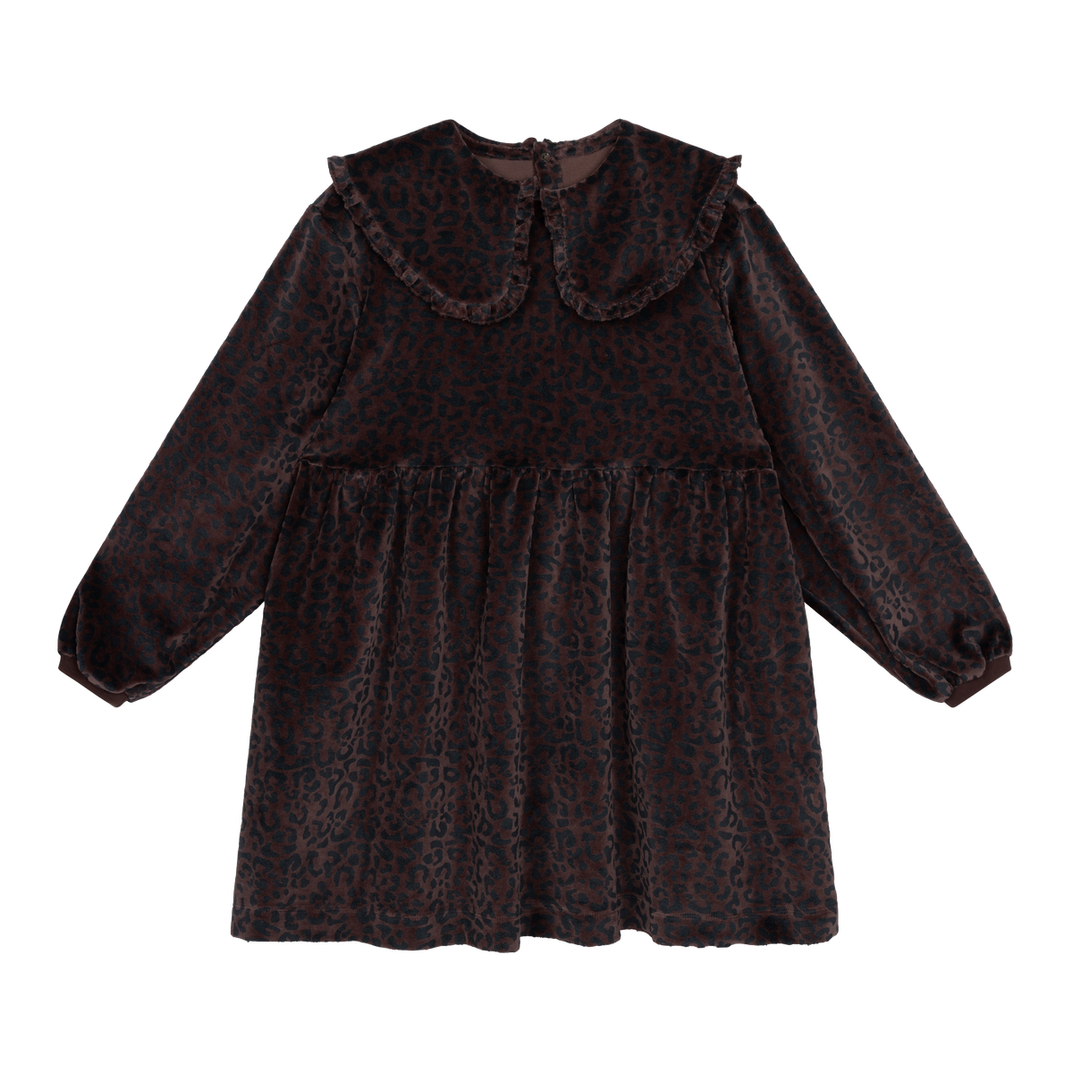 fancy sweat dress - chocolate leopard