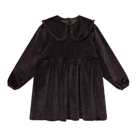 fancy sweat dress - chocolate leopard