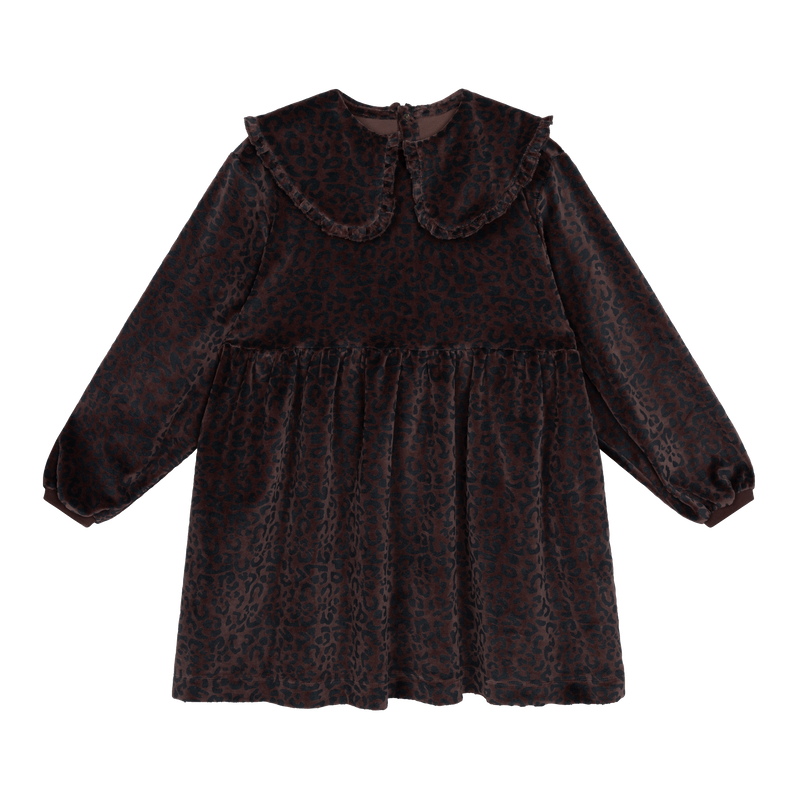 fancy sweat dress - chocolate leopard