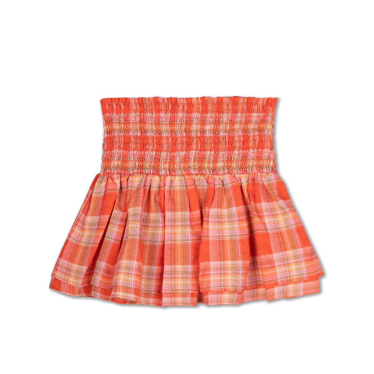 bloom skirt - coral check