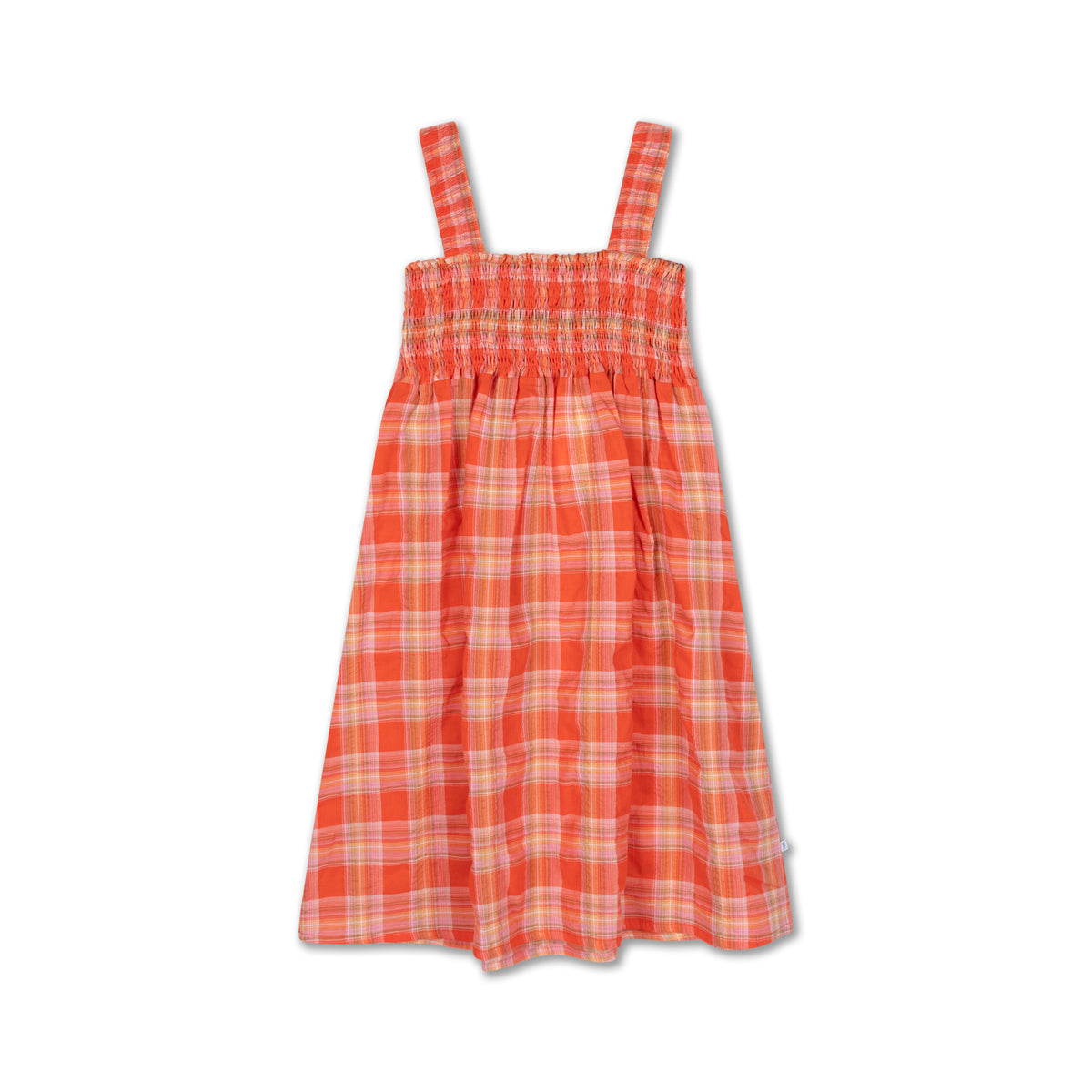 bloom dress - coral check
