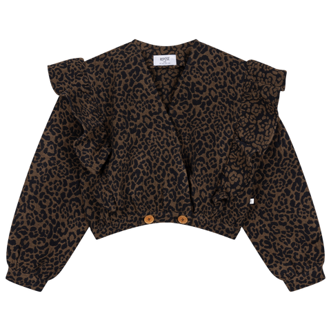 nutty jacket - chocolate leopard jacquard