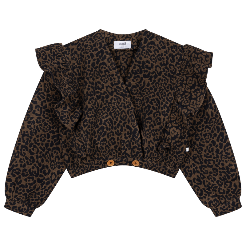 nutty jacket - chocolate leopard jacquard