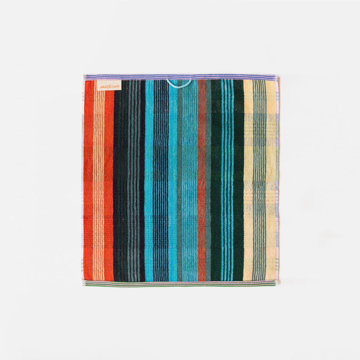 Kitchen towel #44 from the Odds & Ends collection – colorful 100% cotton towel made from leftover yarns, 50x50 cm, sustainable and heavy quality, made in Portugal