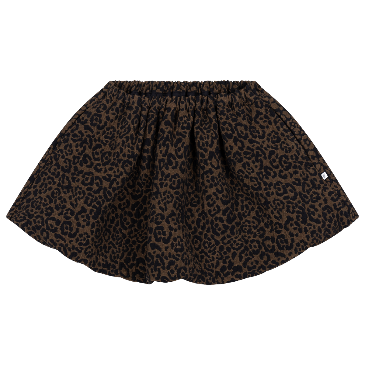 balloon mini skirt - chocolate leopard jacquard
