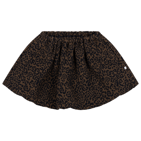 balloon mini skirt - chocolate leopard jacquard