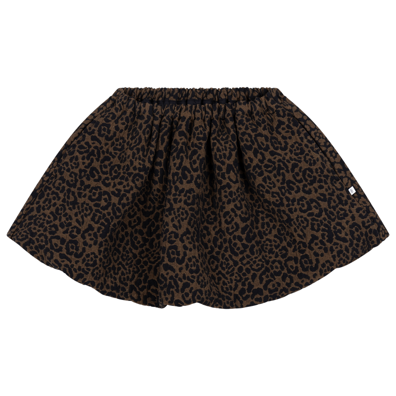 balloon mini skirt - chocolate leopard jacquard