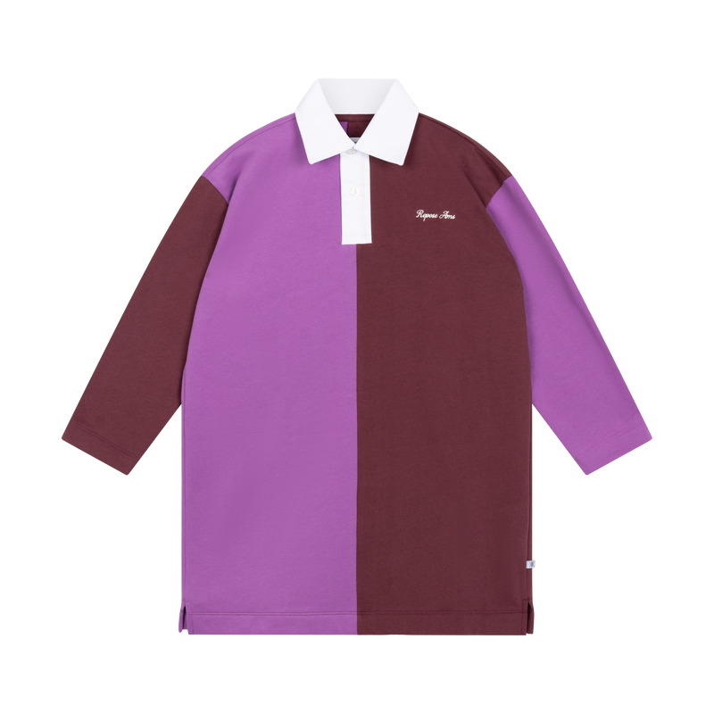 polo dress - orchid mulberry colour block