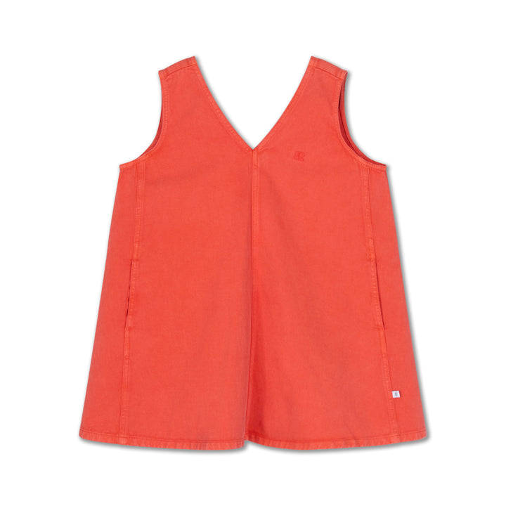pinafore dress -washed flame red – Repose AMS