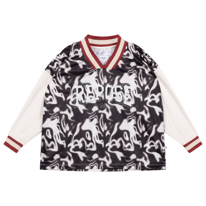soccer tee - liquid marble color block