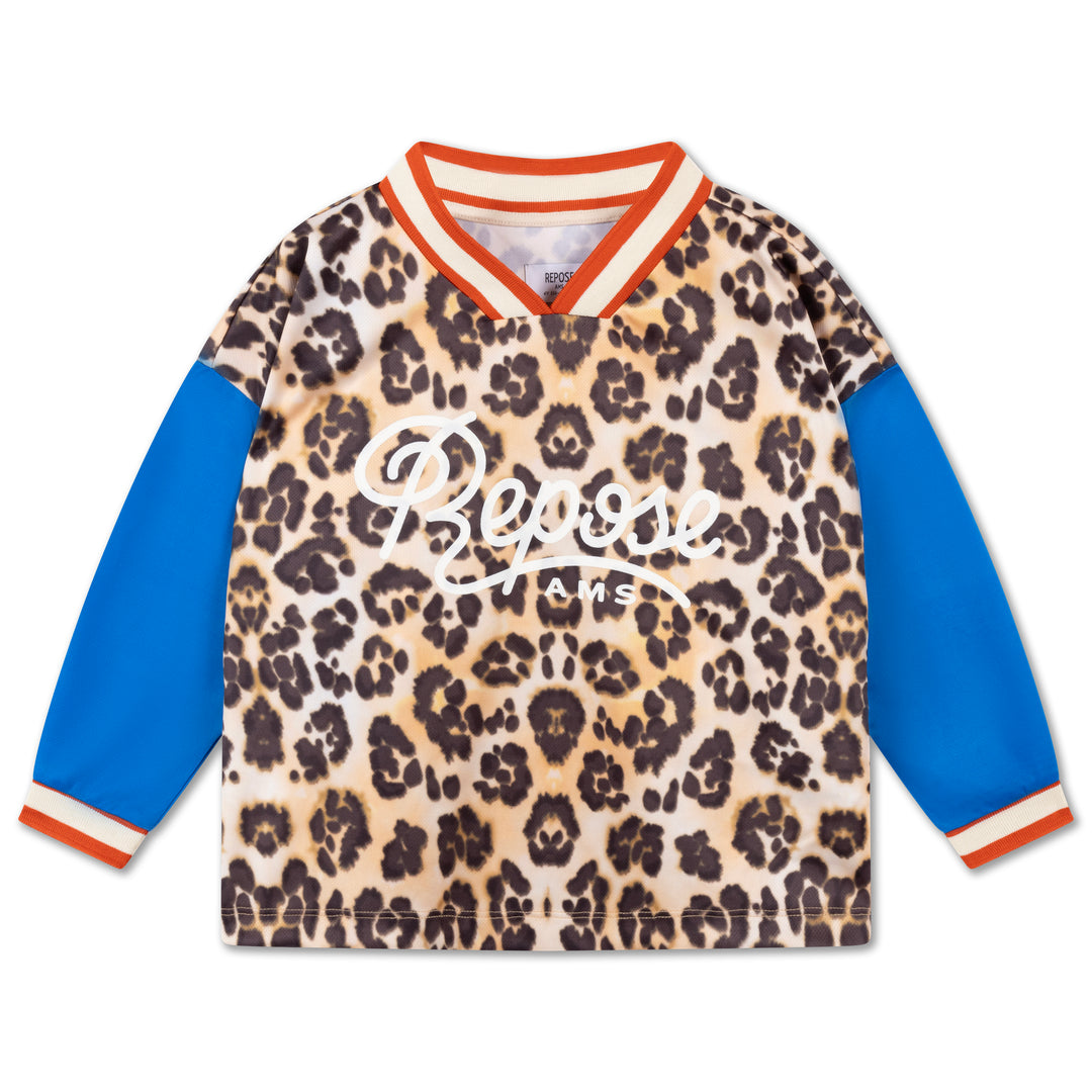 soccer tee - leopard glitch color block – Repose AMS