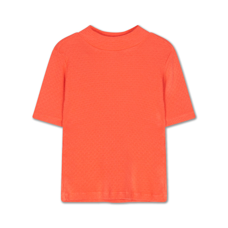 slim turtle neck SS - coral dusk