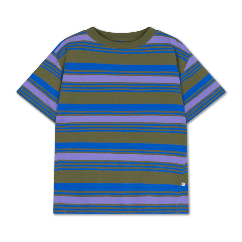 tee shirt - khaki bloom stripe