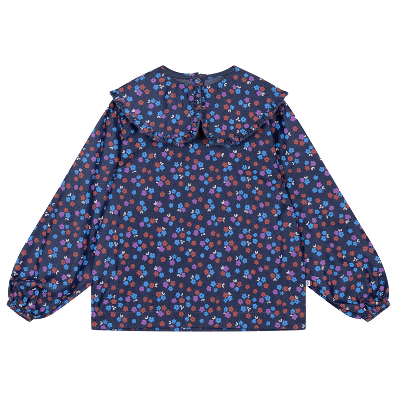 fancy collar blouse - scattered petals