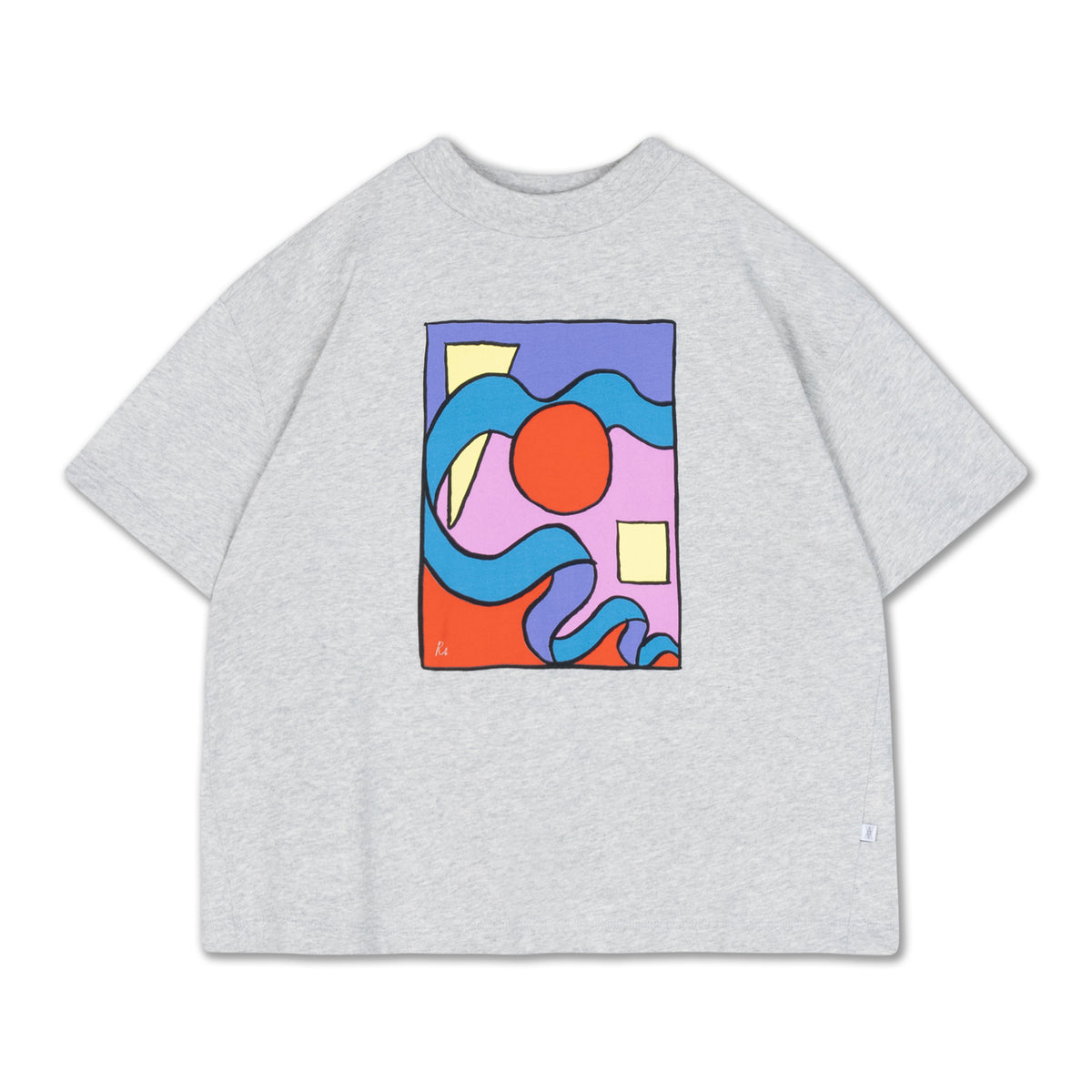 boxy tee - grey melange