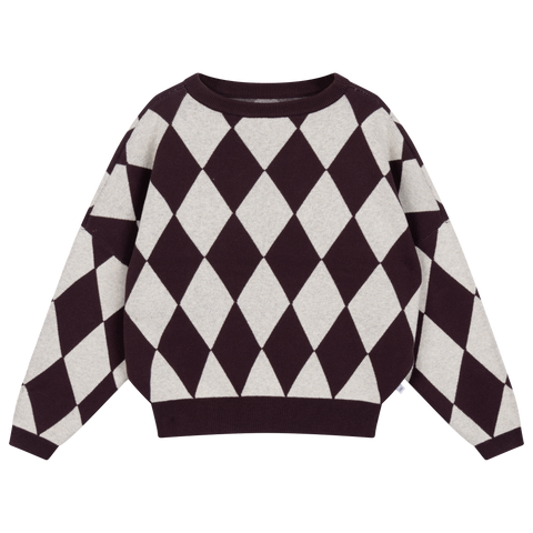 knit slouchy sweater - chocolate twist