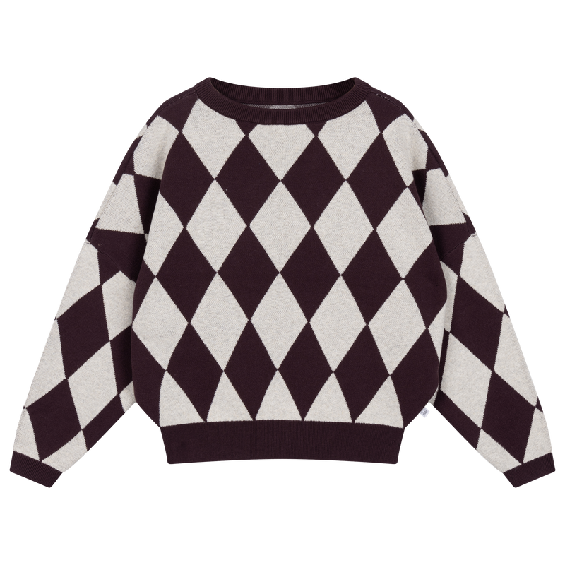knit slouchy sweater - chocolate twist