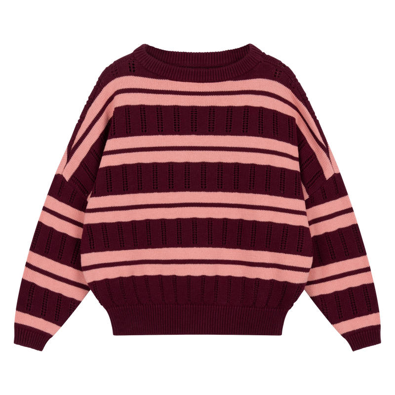 knit slouchy sweater - mulberry flamingo ajour