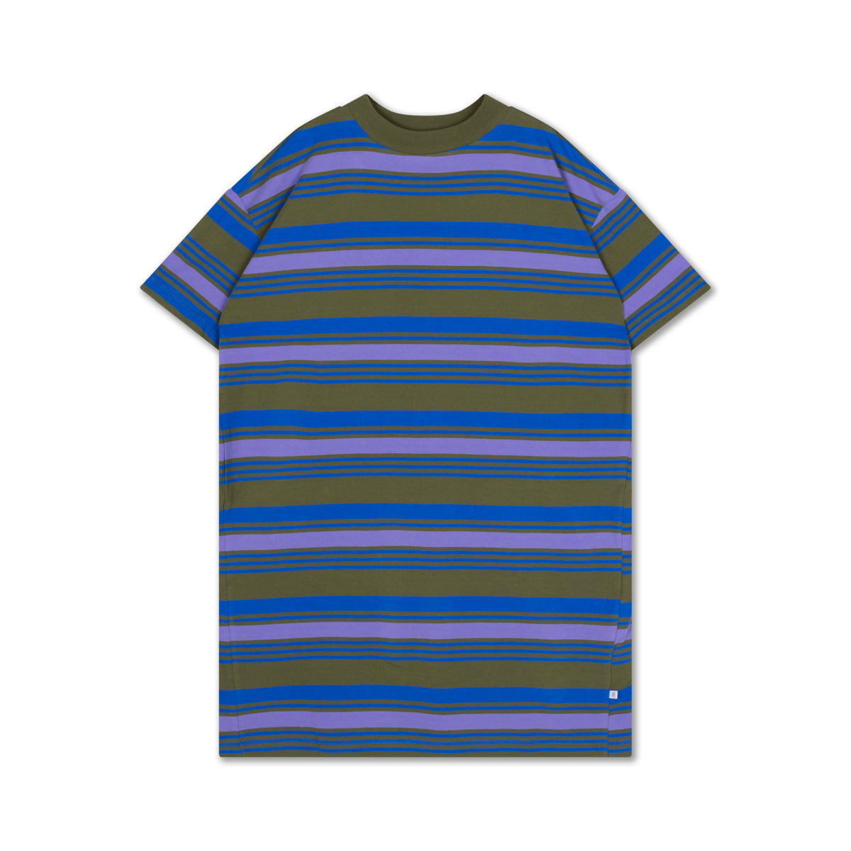 boxy tee dress - khaki bloom stripe