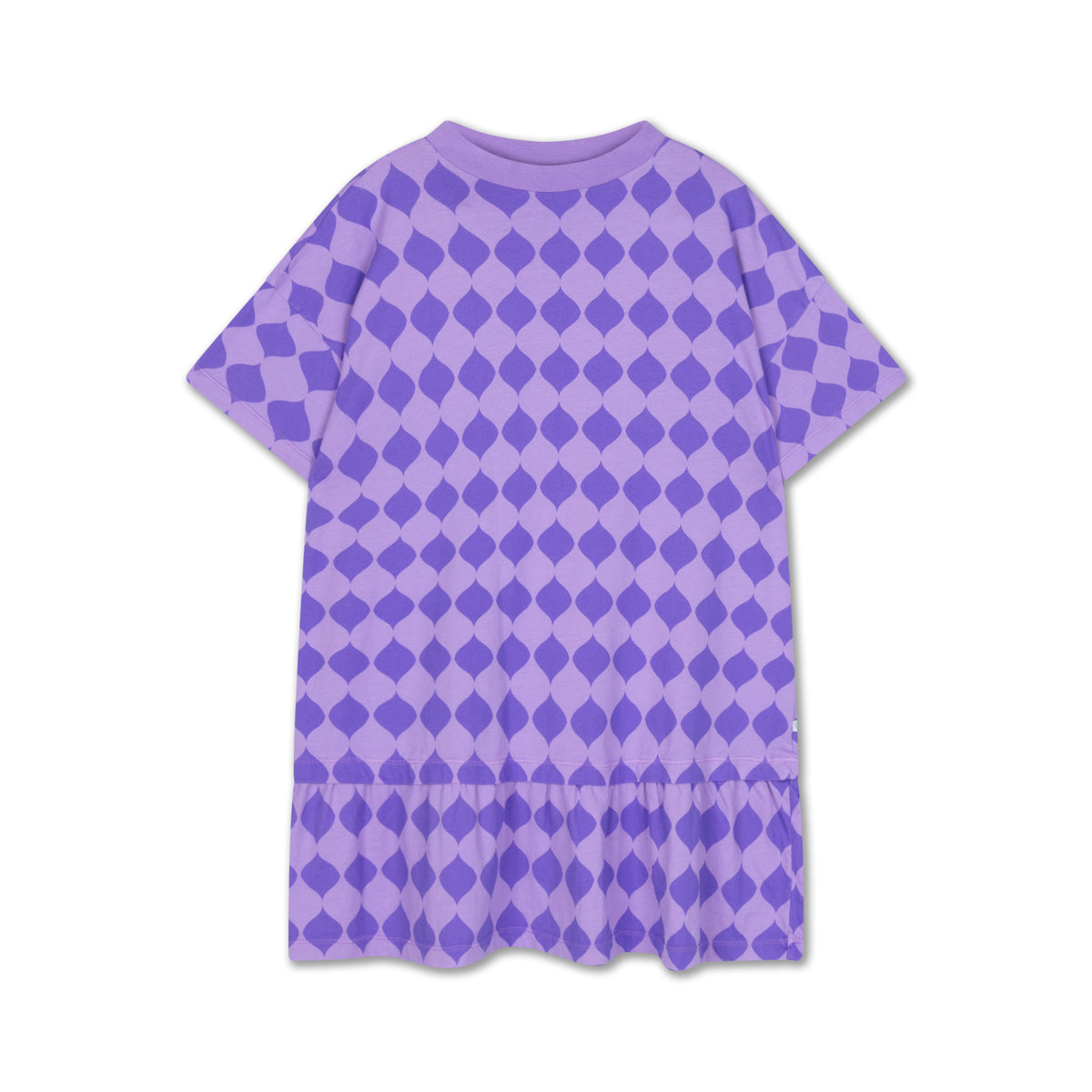 bottom hem ruffle dress - soft harlequin