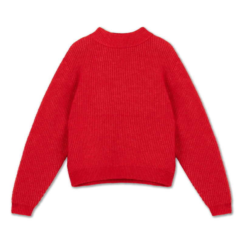 knit sweater - red