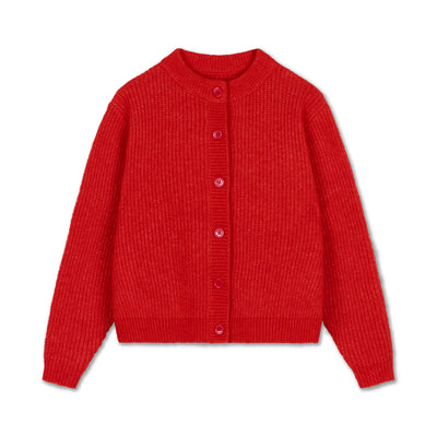 knit cardigan - red