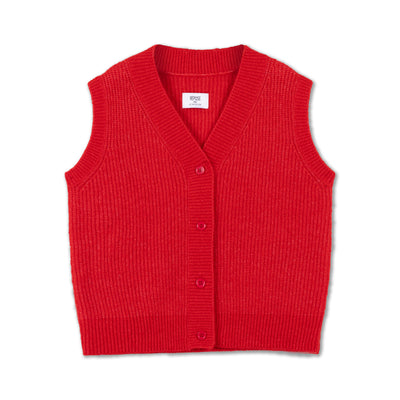 knit vest - red