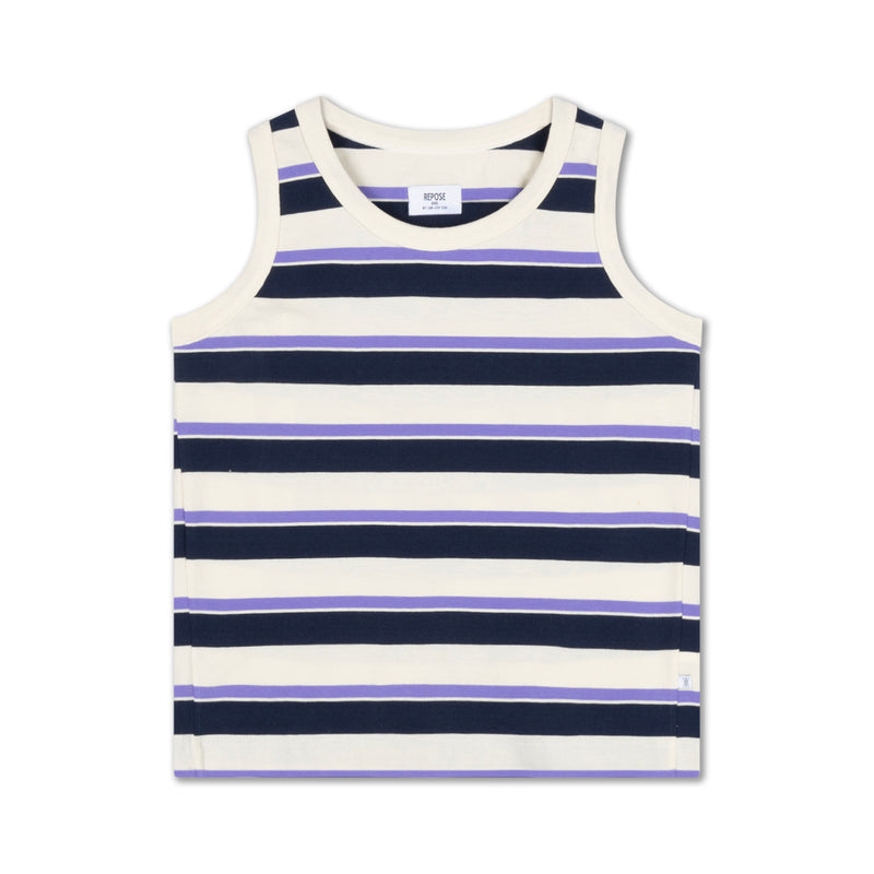 singlet - cream teal glacier stripe
