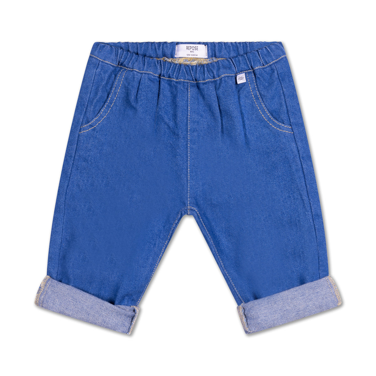 Woven denim pants - Bright blue