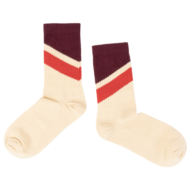 sporty socks - sand diagonal stripe