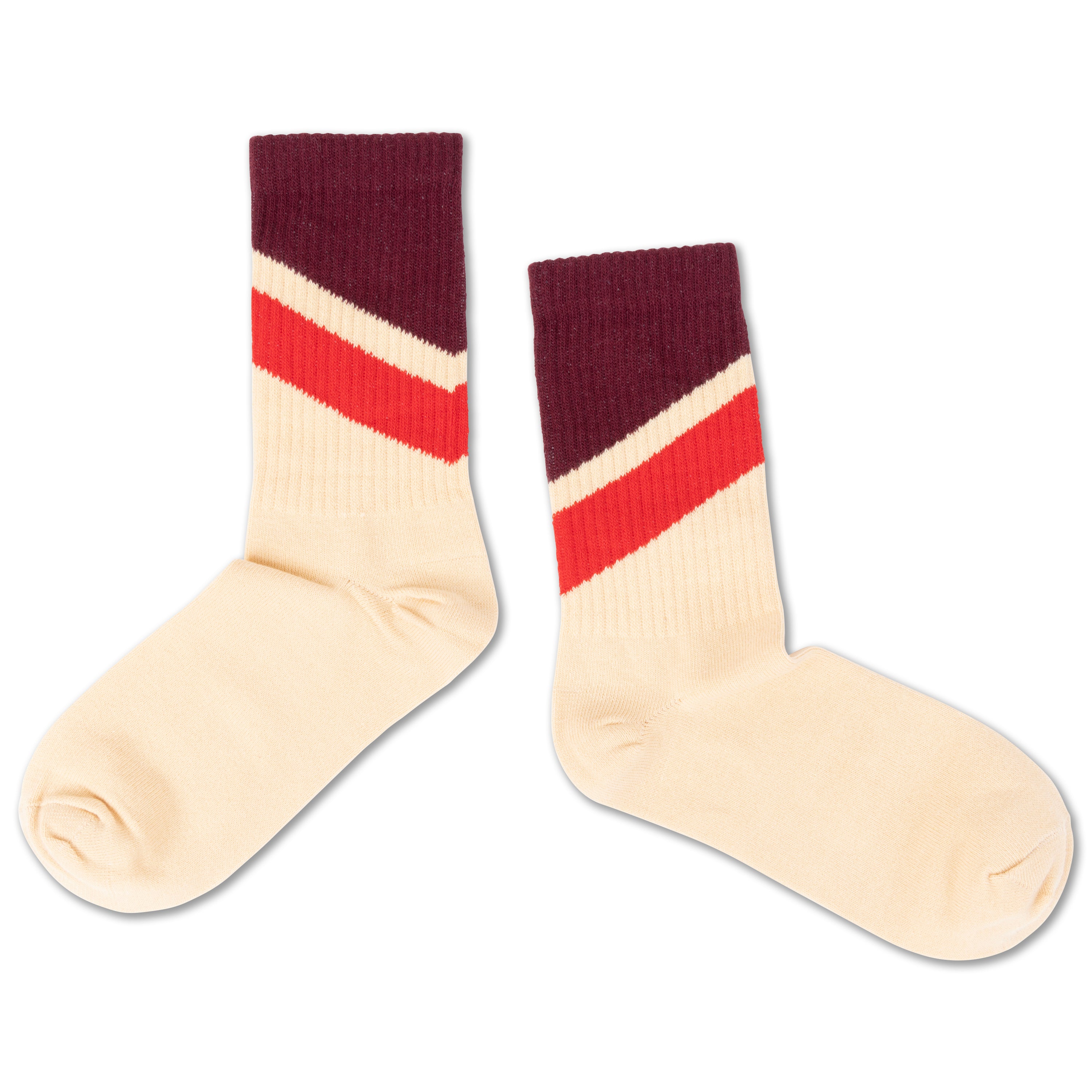 sporty socks - sand diagonal stripe