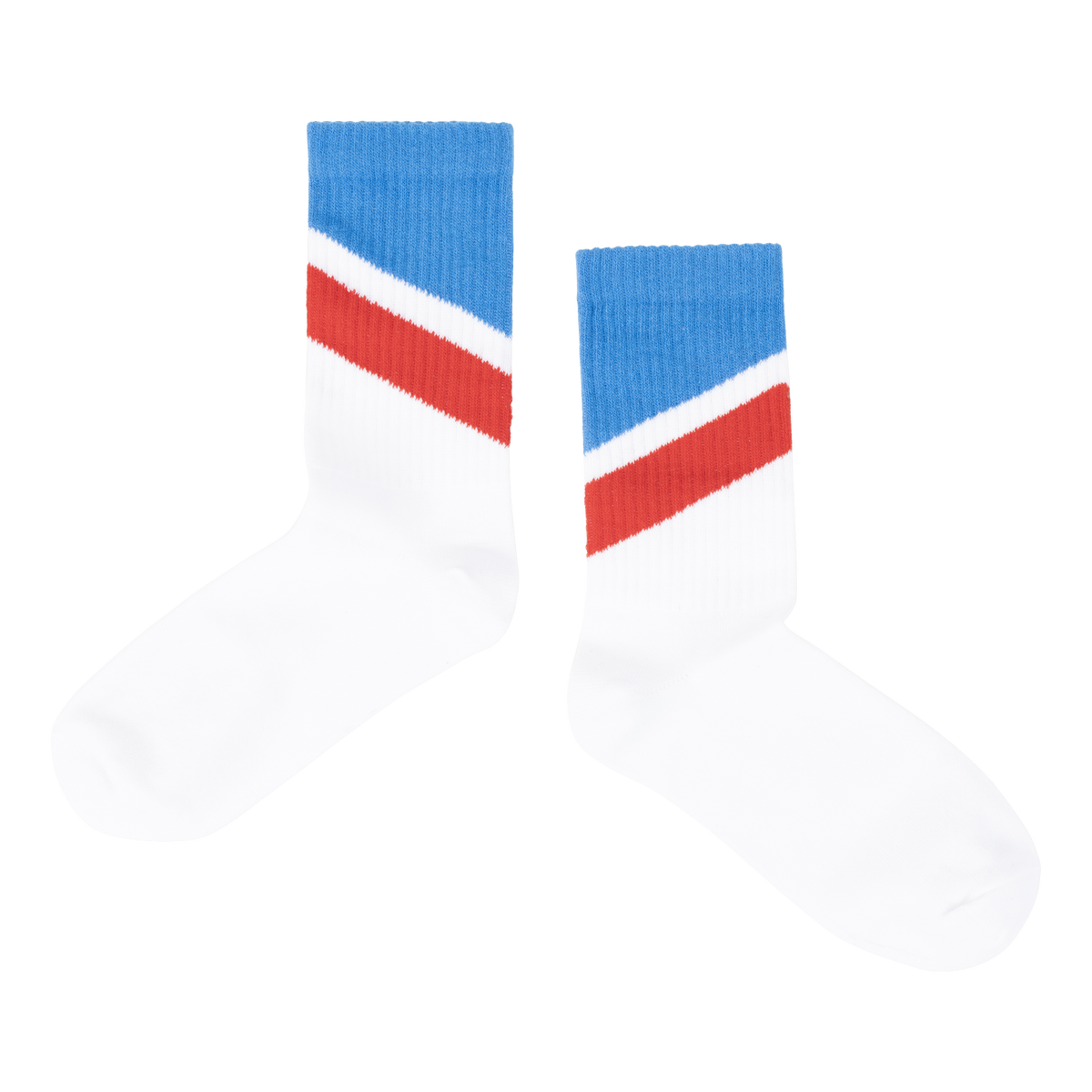 sporty socks - white diagonal stripe