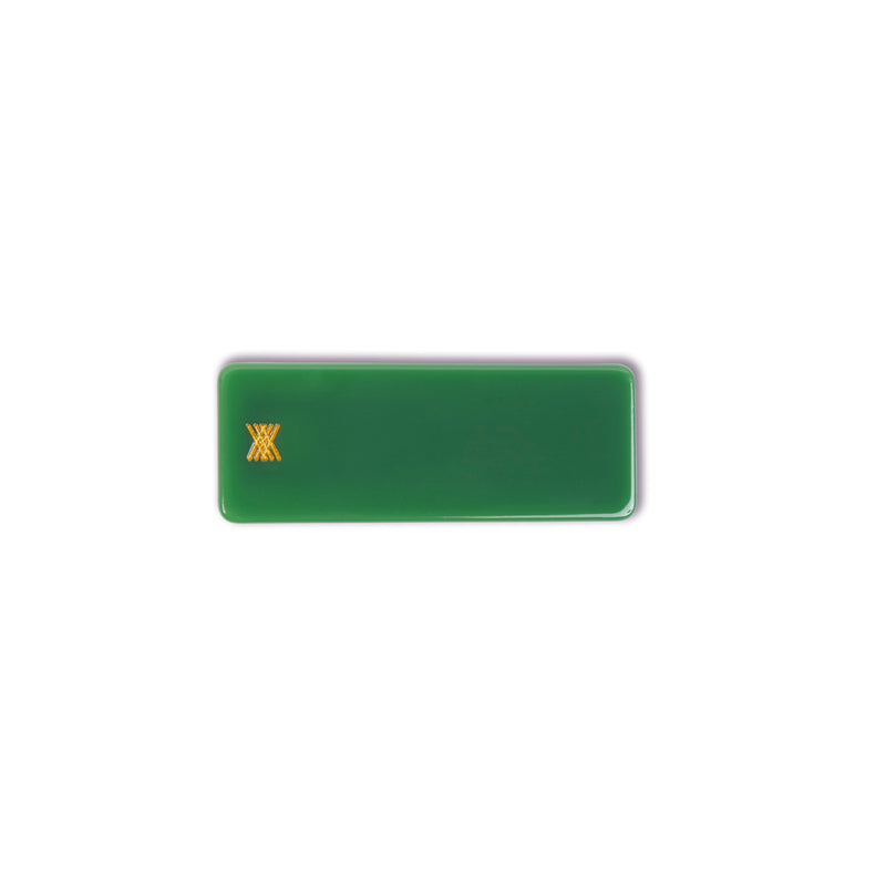 squared hair clip - country green