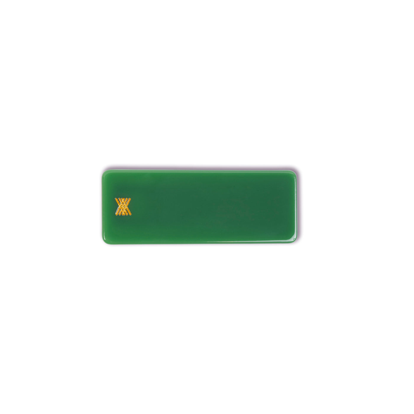 squared hair clip - country green