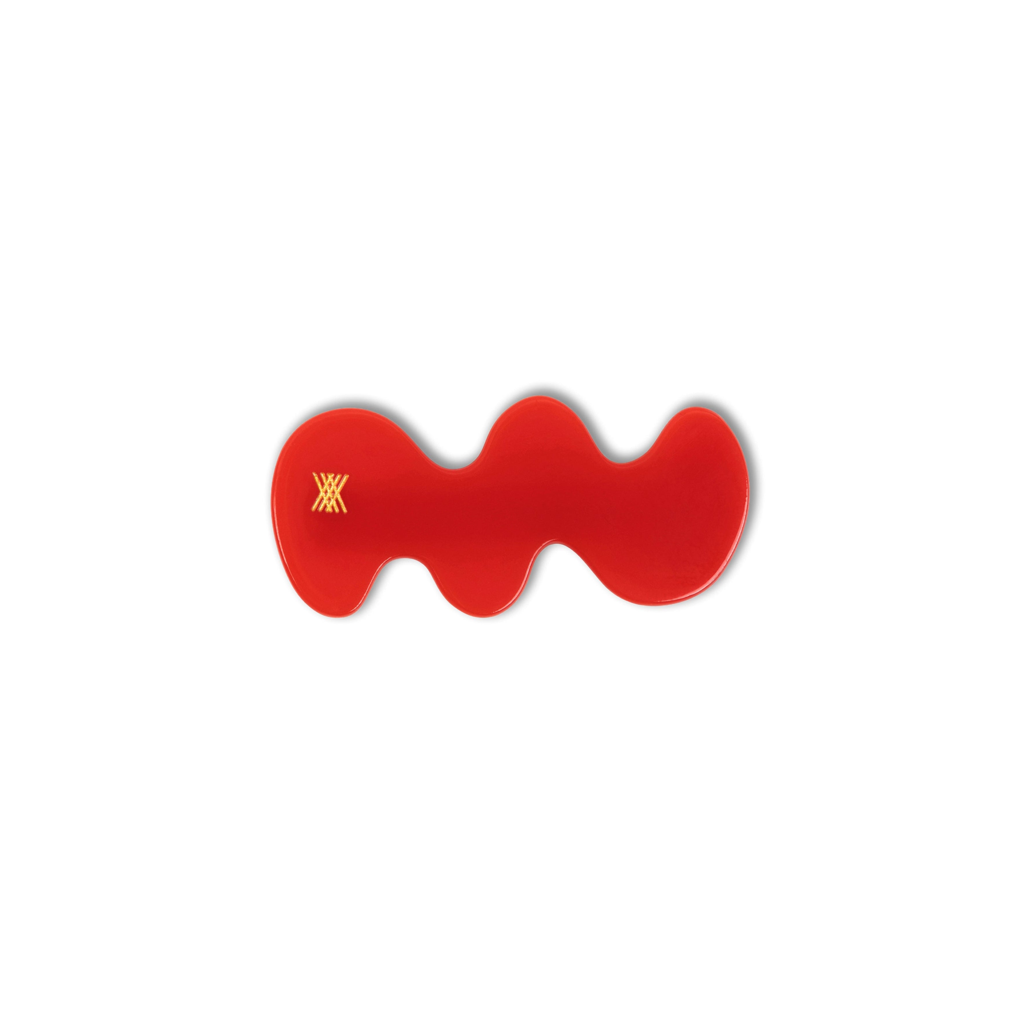 wavy hair clip - firecracker red