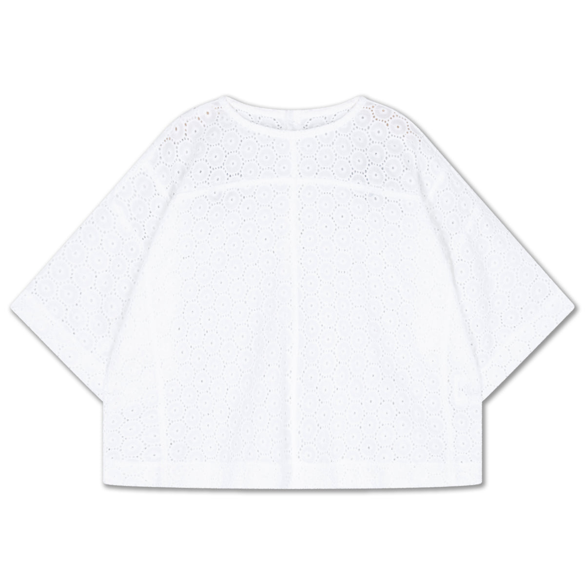 woven tee - crisp white embroidery anglaise