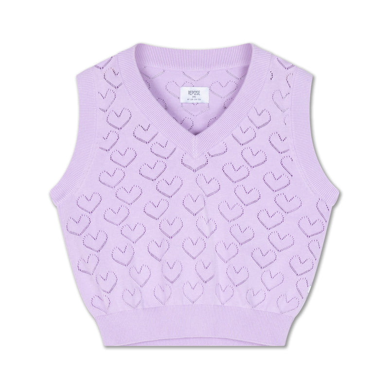 v neck spencer - soft glacier bloom