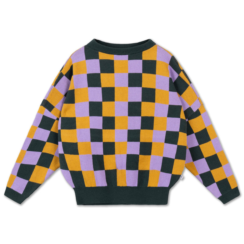 knit slouchy sweater - multi bb check