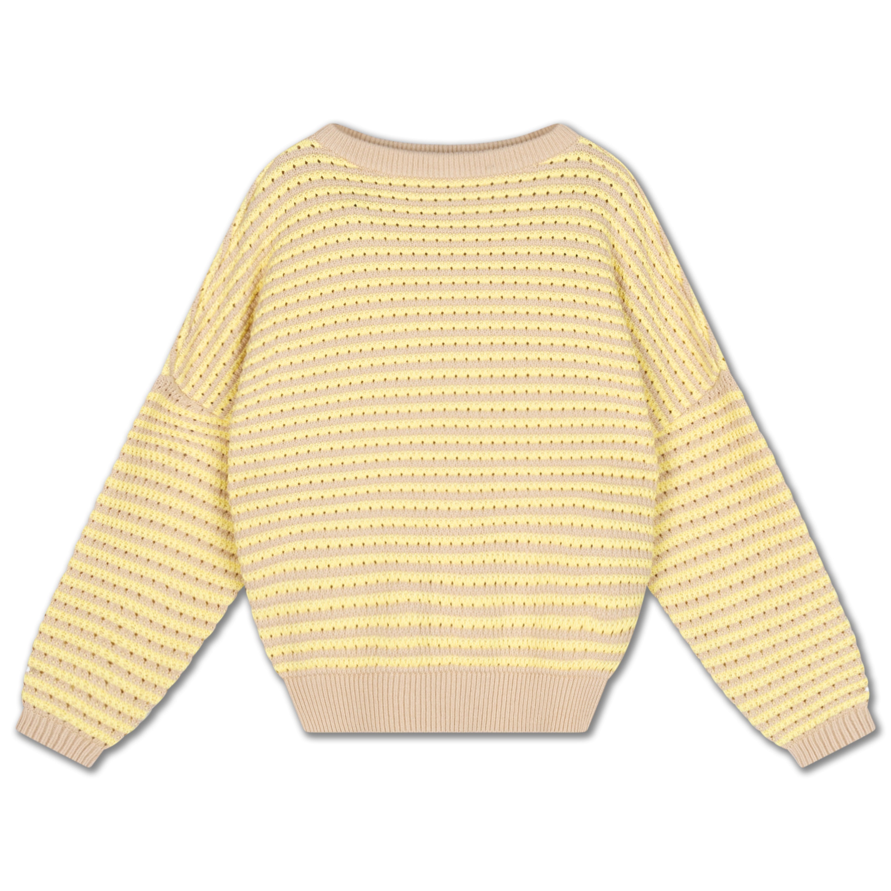 knit slouchy sweater - soft yellow stripe