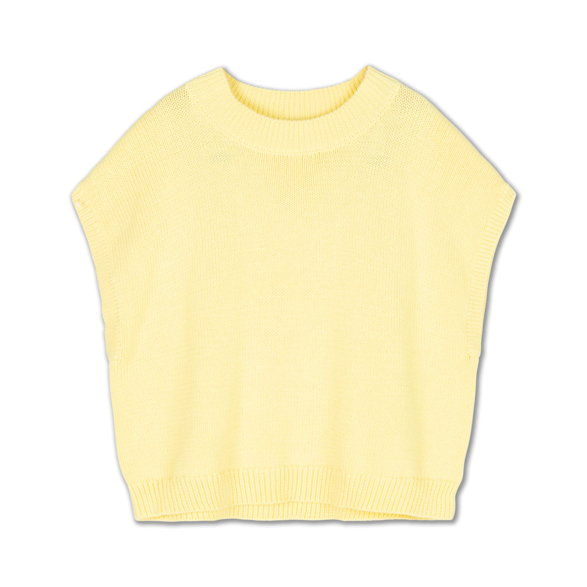 knit boxy top - soft yellow