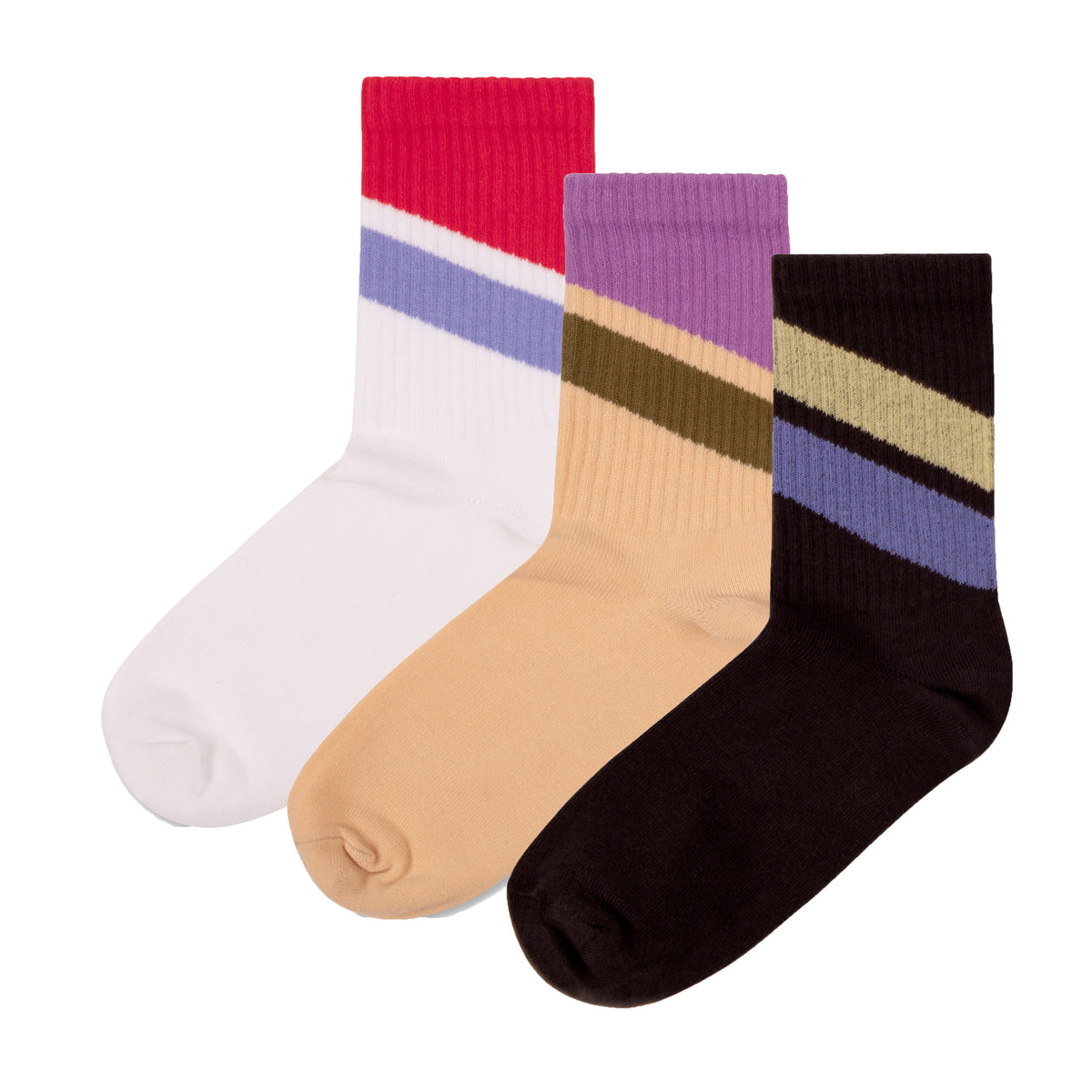 3 pack sporty socks - stripe