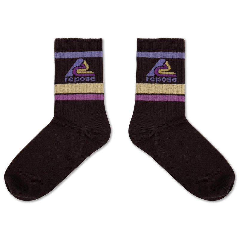 sporty sock - midnight teal logo