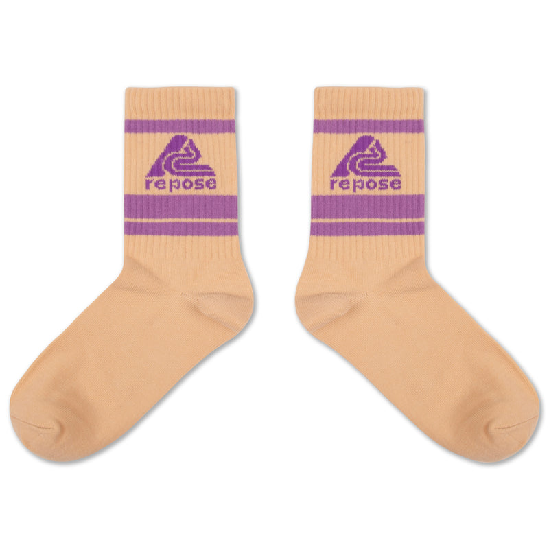 sporty socks - sand logo