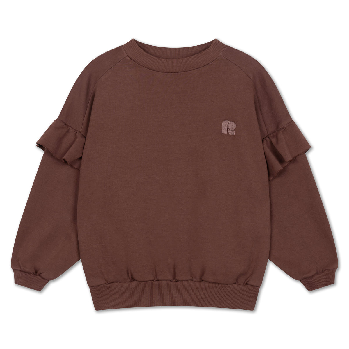 ruffle sweater - pure chocolate