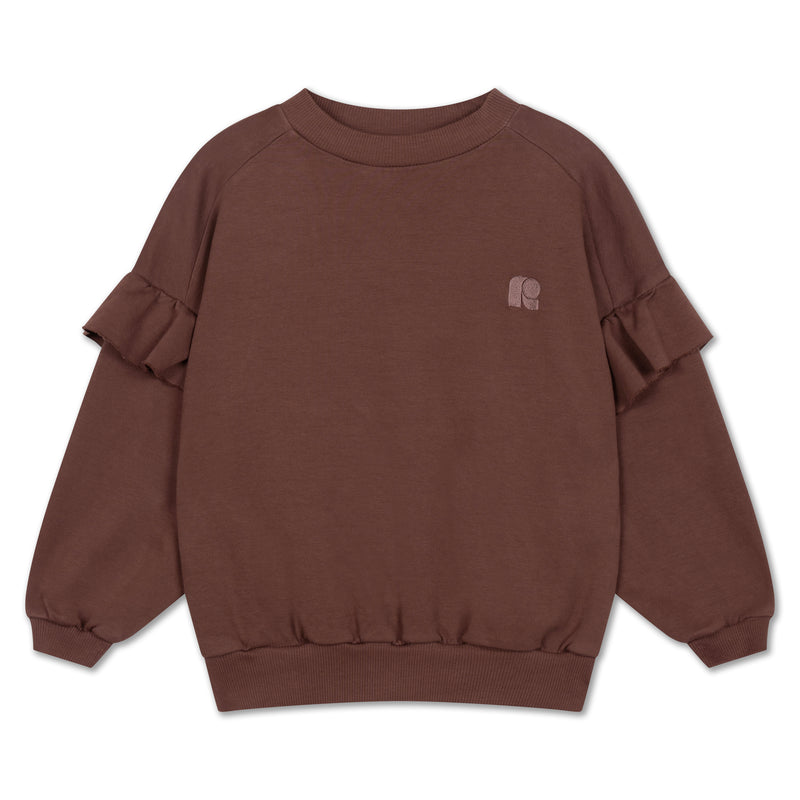 ruffle sweater - pure chocolate