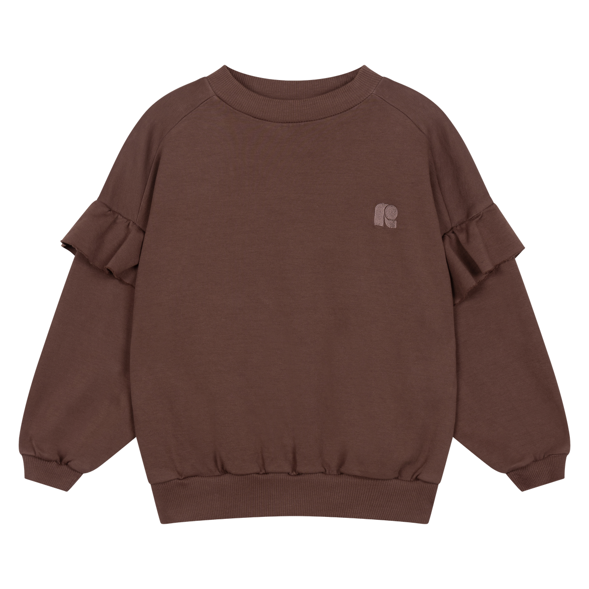 ruffle sweater - pure chocolate