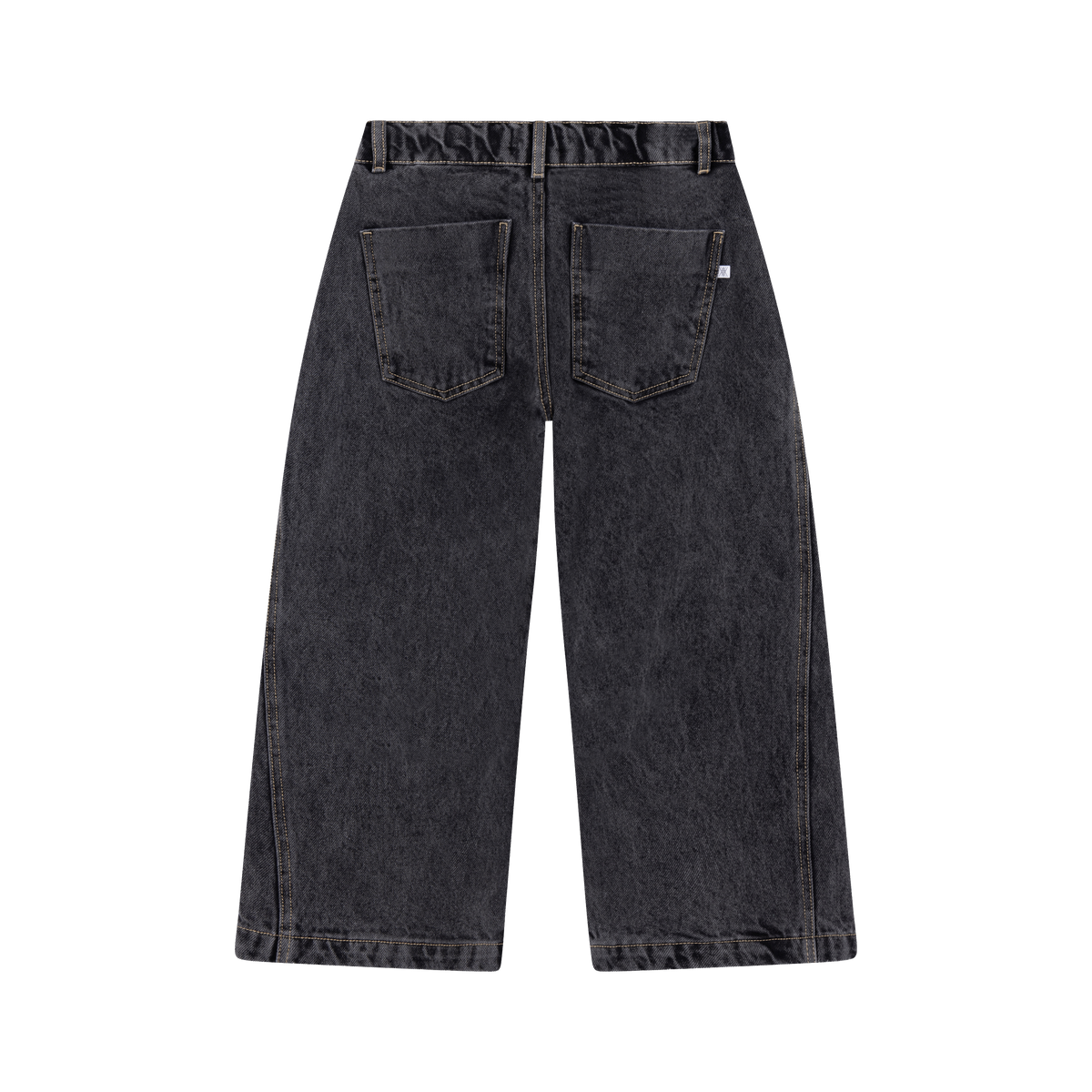 wide leg denim pants - slate grey