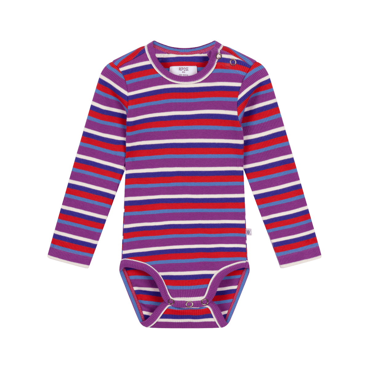 bodysuit LS - multi colour stripe