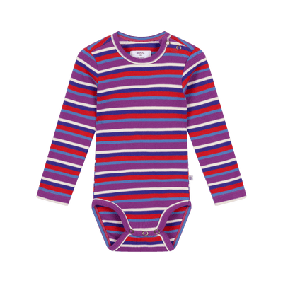 bodysuit LS - multi colour stripe