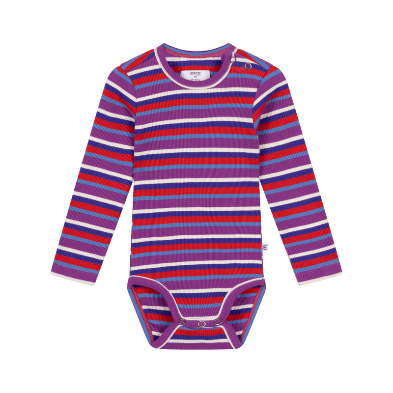 bodysuit LS - multi colour stripe